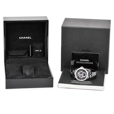 腕時計 シャネル CHANEL J12 ファーズ ドゥ リュヌ H3407 自動巻き メンズ 純正ダイヤ ブラック セラミック ムーンフェイズ