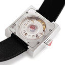 腕時計 アランシルベスタイン ALAIN SILBERSTEIN ペイブ GMT VG11 自動巻き メンズ ブラック 黒 デイト シースルーバック 角型 限定