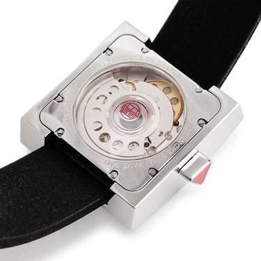 腕時計 アランシルベスタイン ALAIN SILBERSTEIN ペイブ GMT VG11 自動巻き メンズ ブラック 黒 デイト シースルーバック 角型 限定