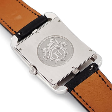 腕時計 エルメス HERMES ケープコッド CC1.810 クオーツ メンズ スクエア シルバー デイト アラビア