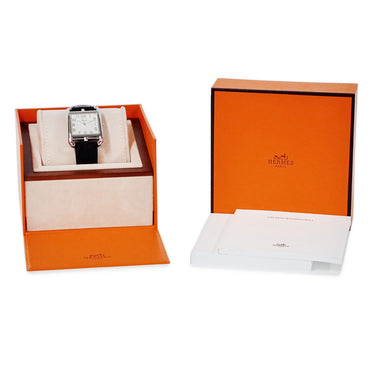 腕時計 エルメス HERMES ケープコッド CC1.810 クオーツ メンズ スクエア シルバー デイト アラビア