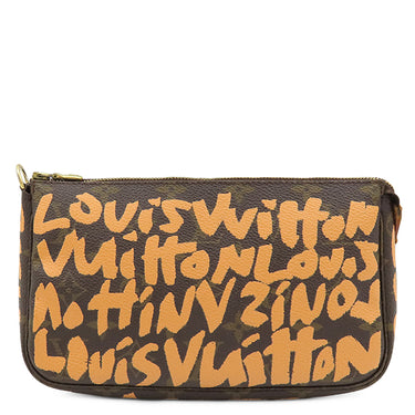 ルイヴィトン LOUIS VUITTON ポシェット アクセソワール M92193 ピーチ モノグラムキャンバス モノグラムグラフィティ アクセサリーポーチ ゴールド金具 グラフティ
