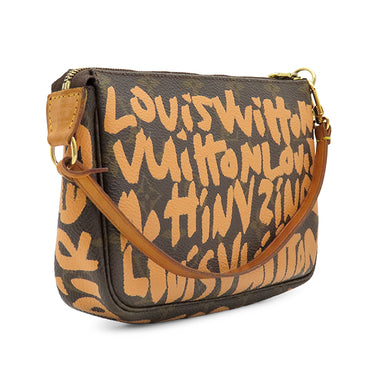 ルイヴィトン LOUIS VUITTON ポシェット アクセソワール M92193 ピーチ モノグラムキャンバス モノグラムグラフィティ アクセサリーポーチ ゴールド金具 グラフティ