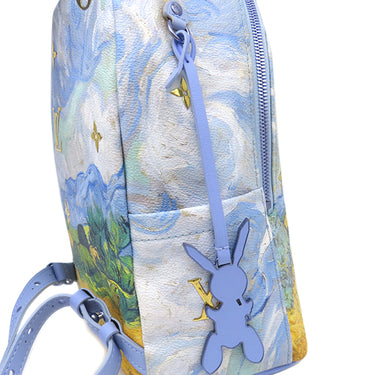 ルイヴィトン LOUIS VUITTON ゴッホ パームスプリングス M43374 ブルー PVC リュック・デイパック ゴールド金具 マスターズコレクション メタリックブルー金具