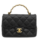 シャネル CHANEL スモール トップハンドル フラップ AS4023 ブラック ラムスキン シャイニーラムスキン 2WAYバッグ ゴールド金具 ハンドバッグ