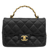 シャネル CHANEL スモール トップハンドル フラップ AS4023 ブラック ラムスキン シャイニーラムスキン 2WAYバッグ ゴールド金具 ハンドバッグ