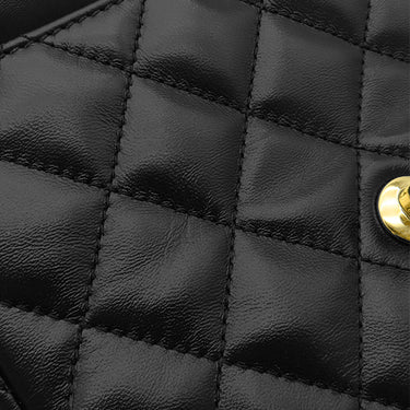 シャネル CHANEL スモール トップハンドル フラップ AS4023 ブラック ラムスキン シャイニーラムスキン 2WAYバッグ ゴールド金具 ハンドバッグ