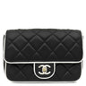 シャネル CHANEL ミニフラップバッグ AS5150 ブラック×ホワイト ラムスキン ショルダーバッグ シャンパンゴールド金具 バイカラー