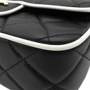 シャネル CHANEL ミニフラップバッグ AS5150 ブラック×ホワイト ラムスキン ショルダーバッグ シャンパンゴールド金具 バイカラー