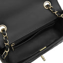シャネル CHANEL ミニフラップバッグ AS5150 ブラック×ホワイト ラムスキン ショルダーバッグ シャンパンゴールド金具 バイカラー