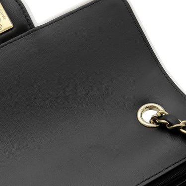 シャネル CHANEL ミニフラップバッグ AS5150 ブラック×ホワイト ラムスキン ショルダーバッグ シャンパンゴールド金具 バイカラー