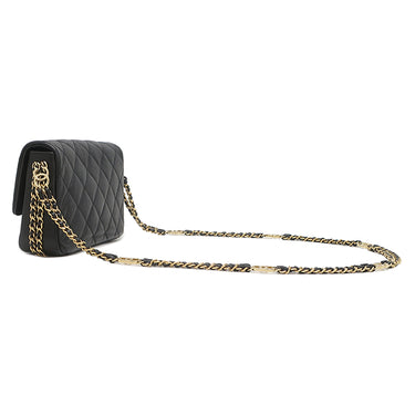 シャネル CHANEL マトラッセ チェーンショルダー ブラック キャビアスキン ショルダーバッグ ゴールド金具 シングルフラップ ココマーク