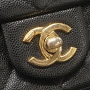 シャネル CHANEL マトラッセ チェーンショルダー ブラック キャビアスキン ショルダーバッグ ゴールド金具 シングルフラップ ココマーク