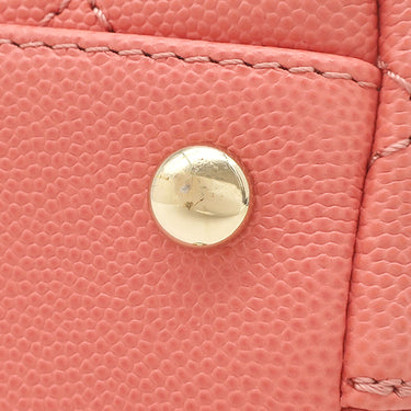 シャネル CHANEL マトラッセ ココハンドル XS サーモンピンク キャビアスキン 2WAYバッグ ゴールド金具 トップハンドル
