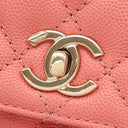 シャネル CHANEL マトラッセ ココハンドル XS サーモンピンク キャビアスキン 2WAYバッグ ゴールド金具 トップハンドル