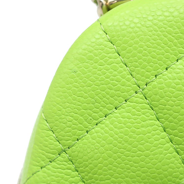 シャネル CHANEL マトラッセ ミニ リュック ライトグリーン キャビアスキン 2WAYバッグ シャンパンゴールド金具 ネオン チェーン ショルダー