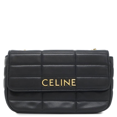セリーヌ CELINE マトラッセ モノクローム 111273EYD.38NO ブラック レザー ショルダーバッグ ゴールド金具 黒 ロゴ チェーンショルダー チェーンバッグ