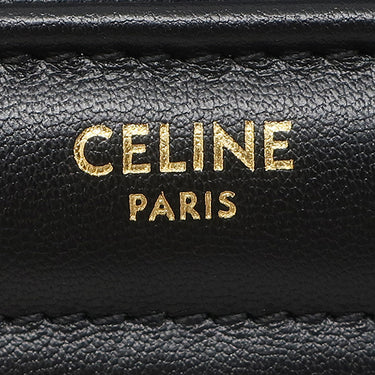 セリーヌ CELINE マトラッセ モノクローム 111273EYD.38NO ブラック レザー ショルダーバッグ ゴールド金具 黒 ロゴ チェーンショルダー チェーンバッグ