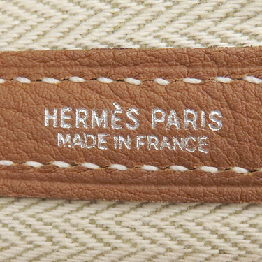 エルメス HERMES ガーデンパーティー PM 36 ゴールド ネゴンダ トートバッグ シルバー金具 茶