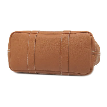 エルメス HERMES ガーデンパーティー PM 36 ゴールド ネゴンダ トートバッグ シルバー金具 茶