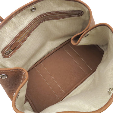 エルメス HERMES ガーデンパーティー PM 36 ゴールド ネゴンダ トートバッグ シルバー金具 茶