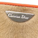 クリスチャン・ディオール Christian Dior ハラコ ミニ トート ベージュ×オレンジ ハラコ ハンドバッグ シルバー金具