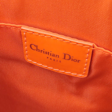 クリスチャン・ディオール Christian Dior ハラコ ミニ トート ベージュ×オレンジ ハラコ ハンドバッグ シルバー金具