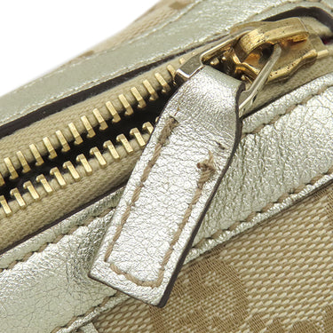 グッチ GUCCI GGキャンバス アビー ミニボストン 130942 ベージュ GGキャンバス ハンドバッグ ゴールド金具 メタリック