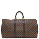 ルイヴィトン LOUIS VUITTON キーポル バンドリエール 55 N41414 ダミエエベヌ ダミエキャンバス ボストンバッグ ゴールド金具 茶 付属品欠品