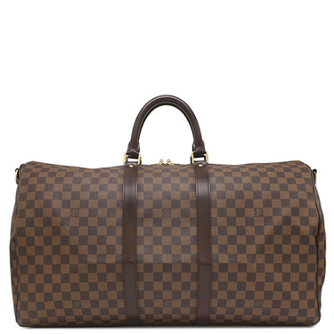 ルイヴィトン LOUIS VUITTON キーポル バンドリエール 55 N41414 ダミエエベヌ ダミエキャンバス ボストンバッグ ゴールド金具 茶 付属品欠品