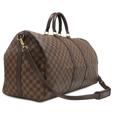 ルイヴィトン LOUIS VUITTON キーポル バンドリエール 55 N41414 ダミエエベヌ ダミエキャンバス ボストンバッグ ゴールド金具 茶 付属品欠品
