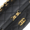 シャネル CHANEL マトラッセ スモール ボーリングバッグ AS3230 ブラック カーフ ショルダーバッグ マットゴールド金具 黒