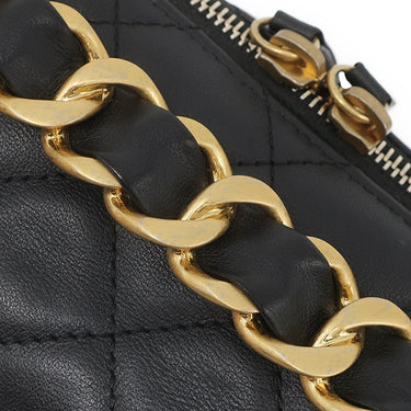 シャネル CHANEL マトラッセ スモール ボーリングバッグ AS3230 ブラック カーフ ショルダーバッグ マットゴールド金具 黒