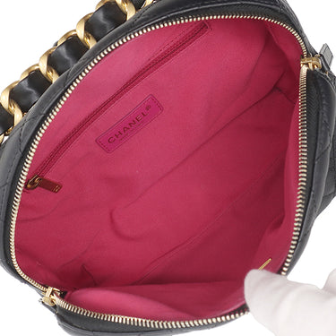 シャネル CHANEL マトラッセ スモール ボーリングバッグ AS3230 ブラック カーフ ショルダーバッグ マットゴールド金具 黒