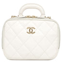 シャネル CHANEL マトラッセ 18 トップハンドル ホワイト レザー 2WAYバッグ ゴールド金具 白 ハンドバッグ