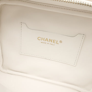 シャネル CHANEL マトラッセ 18 トップハンドル ホワイト レザー 2WAYバッグ ゴールド金具 白 ハンドバッグ