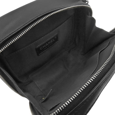 シャネル CHANEL ハーフココ カメラバッグ A98644 ブラック ラムスキン ショルダーバッグ シルバー金具 黒 チェーンショルダー