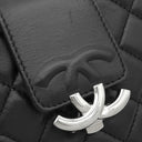 シャネル CHANEL ハーフココ カメラバッグ A98644 ブラック ラムスキン ショルダーバッグ シルバー金具 黒 チェーンショルダー