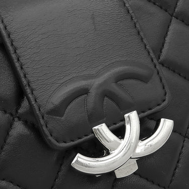 シャネル CHANEL ハーフココ カメラバッグ A98644 ブラック ラムスキン ショルダーバッグ シルバー金具 黒 チェーンショルダー
