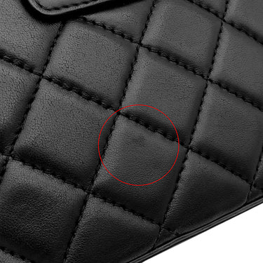 シャネル CHANEL ハーフココ カメラバッグ A98644 ブラック ラムスキン ショルダーバッグ シルバー金具 黒 チェーンショルダー