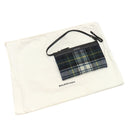 バレンシアガ BALENCIAGA ネイビーカバス S 339933 グリーン×ネイビー×ホワイト ウール レザー トートバッグ シルバー金具 チェック柄 ロゴ トート Navy カバ