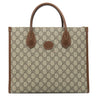 グッチ GUCCI GGスモール トート 659983 ベージュ×エボニー GGスプリームキャンバス レザー 2WAYバッグ ゴールド金具 ハンドバッグ ショルダー
