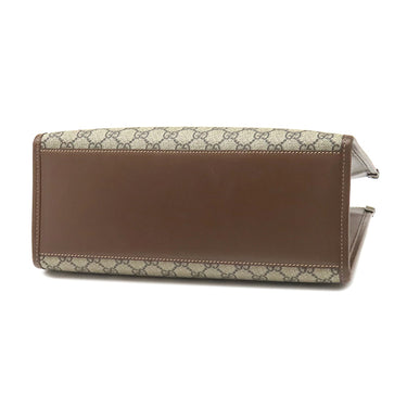 グッチ GUCCI GGスモール トート 659983 ベージュ×エボニー GGスプリームキャンバス レザー 2WAYバッグ ゴールド金具 ハンドバッグ ショルダー