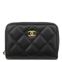 シャネル CHANEL クラシック ジップ コインパース AP0216 ブラック キャビアスキン コインケース ゴールド金具 黒