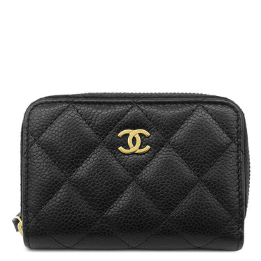 シャネル CHANEL クラシック ジップ コインパース AP0216 ブラック キャビアスキン コインケース ゴールド金具 黒