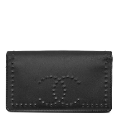 シャネル CHANEL ココマーク ロングウォレット ブラック ラムスキン 長財布 二つ折り 黒