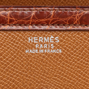 エルメス HERMES ケリー ニュアージュ ブラウン系 クシュベル アリゲーター オーストリッチ 2WAYバッグ シルバー金具 茶 ショルダー ヴィンテージ クロコ パピヨン金具