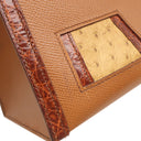 エルメス HERMES ケリー ニュアージュ ブラウン系 クシュベル アリゲーター オーストリッチ 2WAYバッグ シルバー金具 茶 ショルダー ヴィンテージ クロコ パピヨン金具