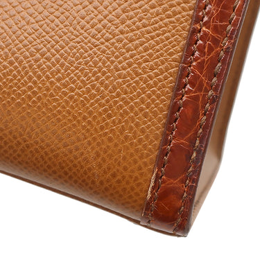 エルメス HERMES ケリー ニュアージュ ブラウン系 クシュベル アリゲーター オーストリッチ 2WAYバッグ シルバー金具 茶 ショルダー ヴィンテージ クロコ パピヨン金具