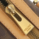 セリーヌ CELINE マカダム柄 ボストンバッグ ブラウン PVC レザー ボストンバッグ ゴールド金具 茶 ハンドバッグ